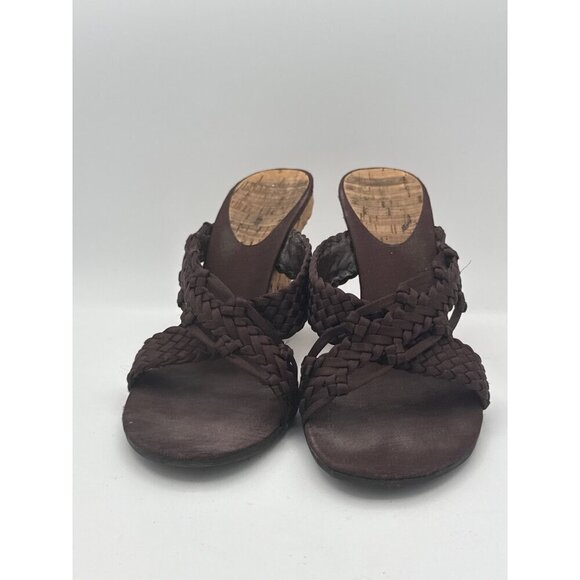 Nine West Womens Brown Woven Cork Wedge Sandals Size 7.5 - Picture 2 of 8